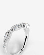 Lab Grown Diamond Pear & Marquise Curved Cluster Contour Band Ring