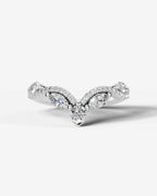 Lab Grown Diamond Pear & Marquise Curved Cluster Contour Band Ring