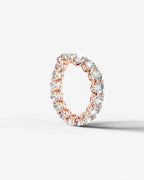 Lab Grown Diamond Graduated Round Cut Curved Band Ring