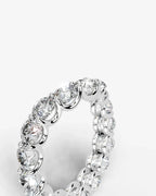 Lab Grown Diamond Round Cut Curved Shared Prong Eternity Wedding Band Ring