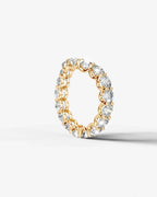Lab Grown Diamond Round Cut Curved Shared Prong Eternity Wedding Band Ring