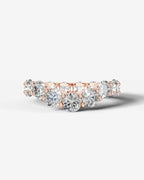 Lab Grown Diamond Graduated Round Cut Curved Band Ring