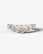 Lab Grown Diamond Round Cut Curved Shared Prong Eternity Wedding Band Ring