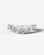 Lab Grown Diamond Graduated Round Cut Curved Band Ring