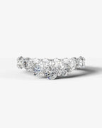 Lab Grown Diamond Round Cut Curved Shared Prong Eternity Wedding Band Ring