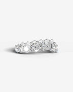 Lab Grown Diamond Graduated Round Cut Curved Band Ring