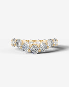 Lab Grown Diamond Graduated Round Cut Curved Band Ring
