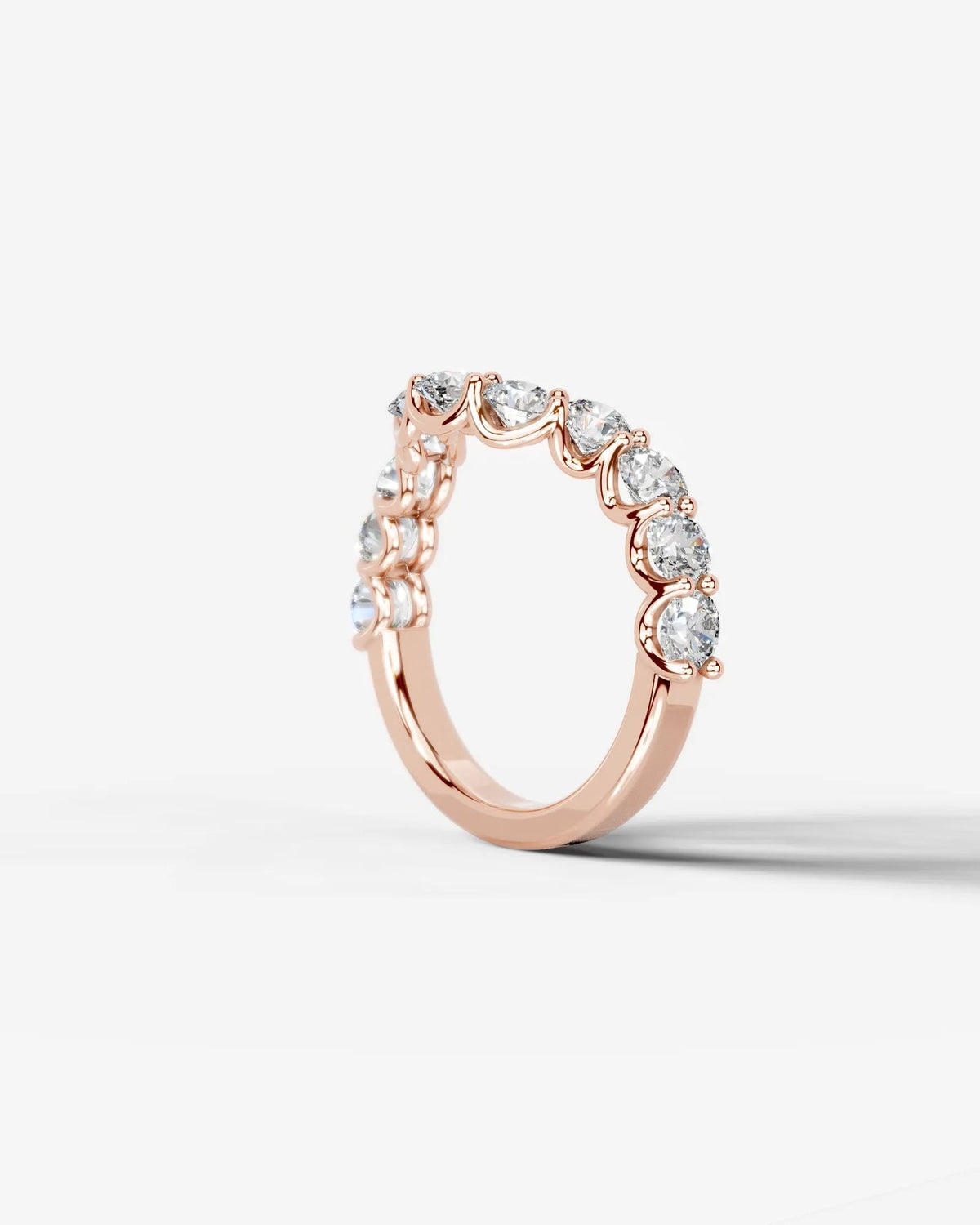Lab Grown Diamond Curved Graduated Cluster Band Ring