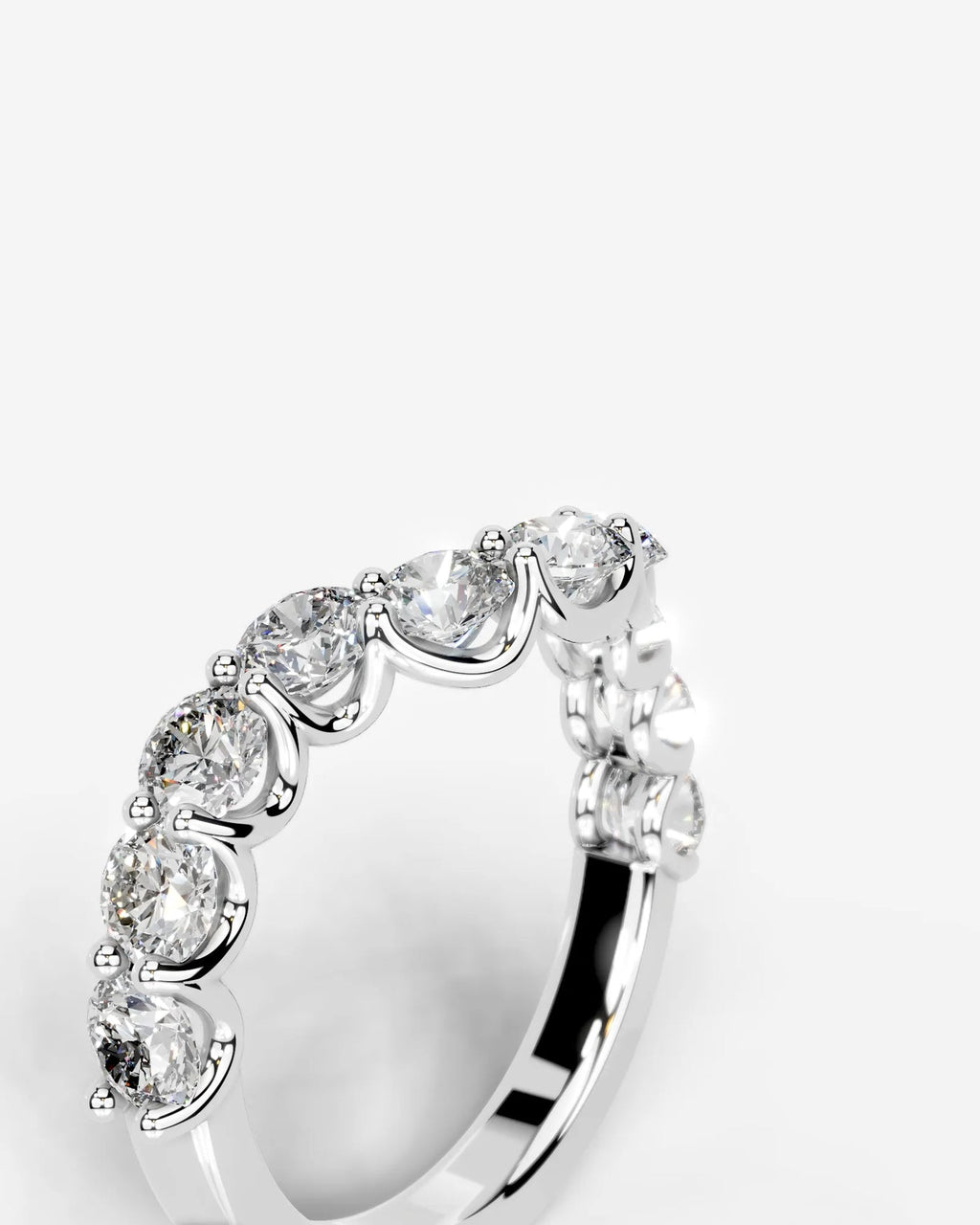 Lab Grown Diamond Curved Graduated Cluster Band Ring