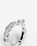 Lab Grown Diamond Curved Graduated Cluster Band Ring