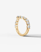 Lab Grown Diamond Curved Graduated Cluster Band Ring