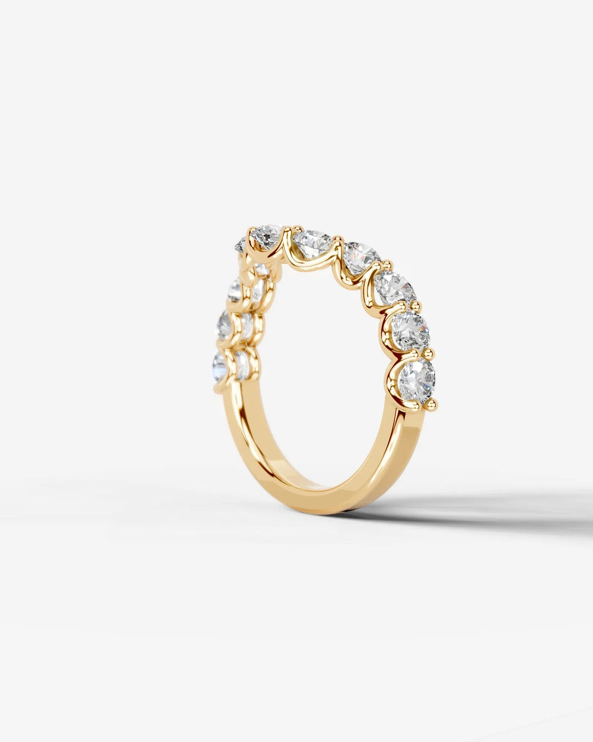 Lab Grown Diamond Curved Graduated Cluster Band Ring