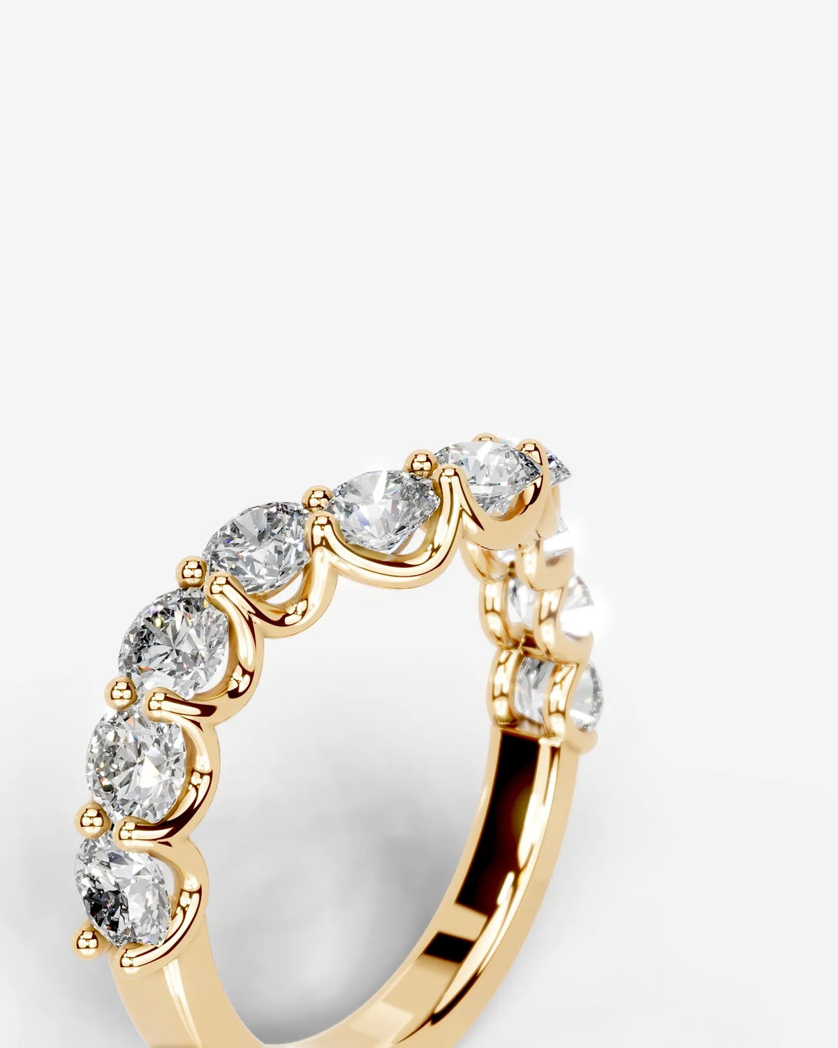Lab Grown Diamond Curved Graduated Cluster Band Ring
