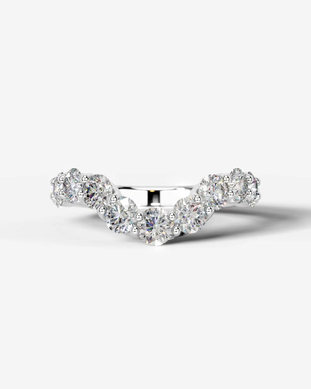 Lab Grown Diamond Curved Graduated Cluster Band Ring