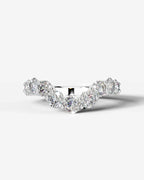 Lab Grown Diamond Curved Graduated Cluster Band Ring
