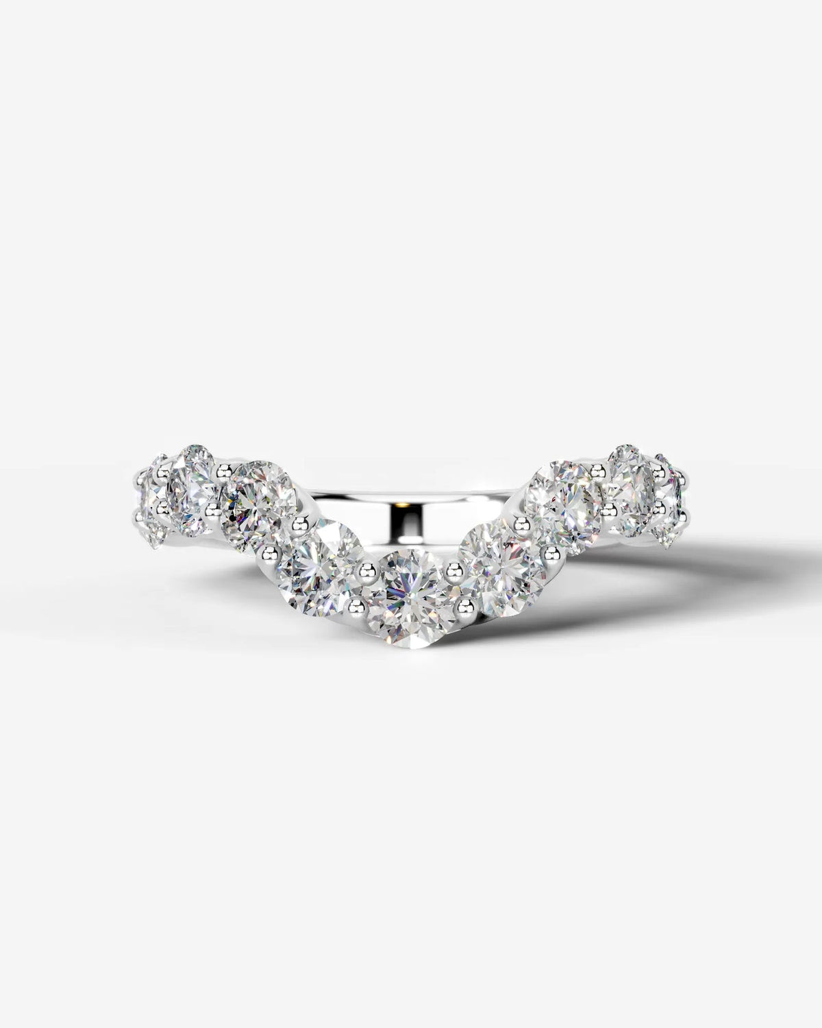 Lab Grown Diamond Curved Graduated Cluster Band Ring