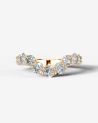 Lab Grown Diamond Curved Graduated Cluster Band Ring