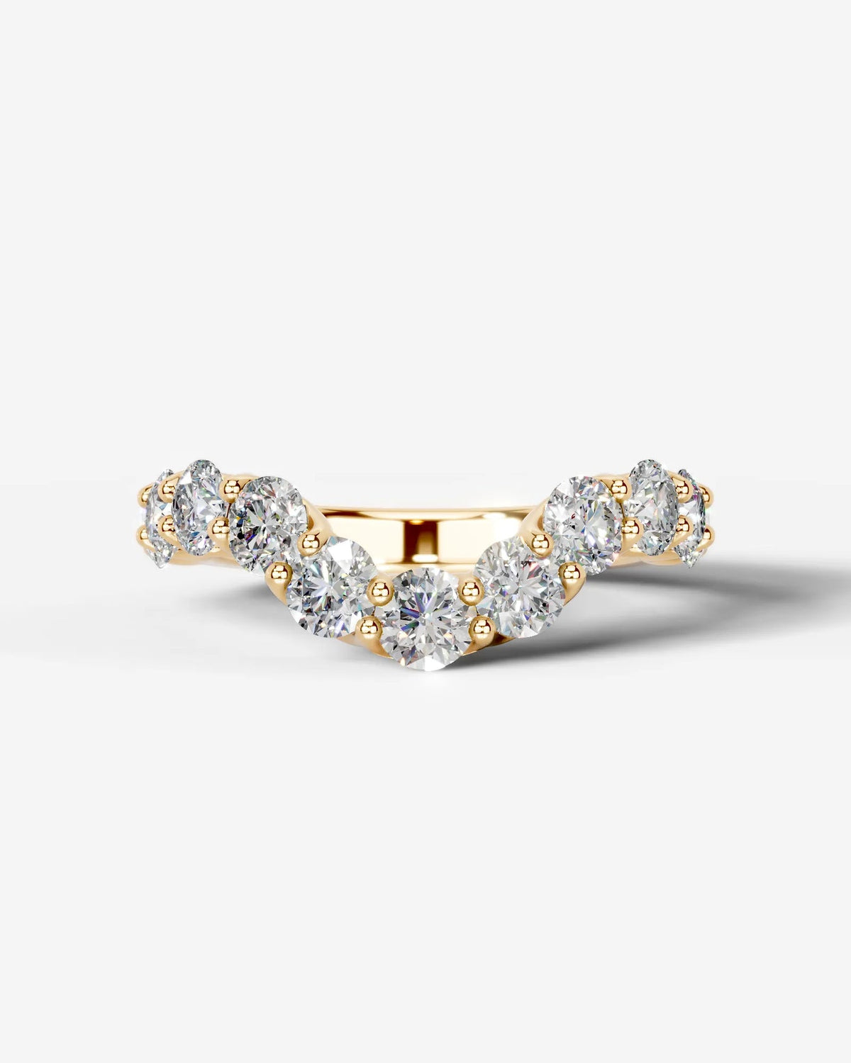 Lab Grown Diamond Curved Graduated Cluster Band Ring