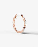 Lab Grown Diamond Marquise and Round Alternating Pavé Wedding Band Ring