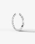 Lab Grown Diamond Marquise and Round Alternating Pavé Wedding Band Ring