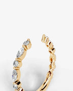 Lab Grown Diamond Marquise and Round Alternating Pavé Wedding Band Ring