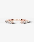 Lab Grown Diamond Marquise and Round Alternating Pavé Wedding Band Ring