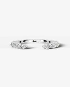 Lab Grown Diamond Marquise and Round Alternating Pavé Wedding Band Ring