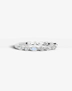 Lab Grown Diamond Marquise and Round Alternating Pavé Wedding Band Ring