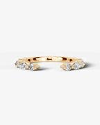 Lab Grown Diamond Marquise and Round Alternating Pavé Wedding Band Ring