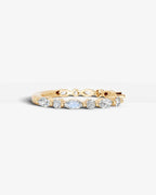 Lab Grown Diamond Marquise and Round Alternating Pavé Wedding Band Ring