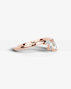 Lab Grown Diamond Marquise Cut Open Curved Pavé Enhancer Wedding Band Ring