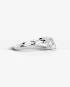 Lab Grown Diamond Marquise Cut Open Curved Pavé Enhancer Wedding Band Ring