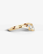 Lab Grown Diamond Marquise Cut Open Curved Pavé Enhancer Wedding Band Ring