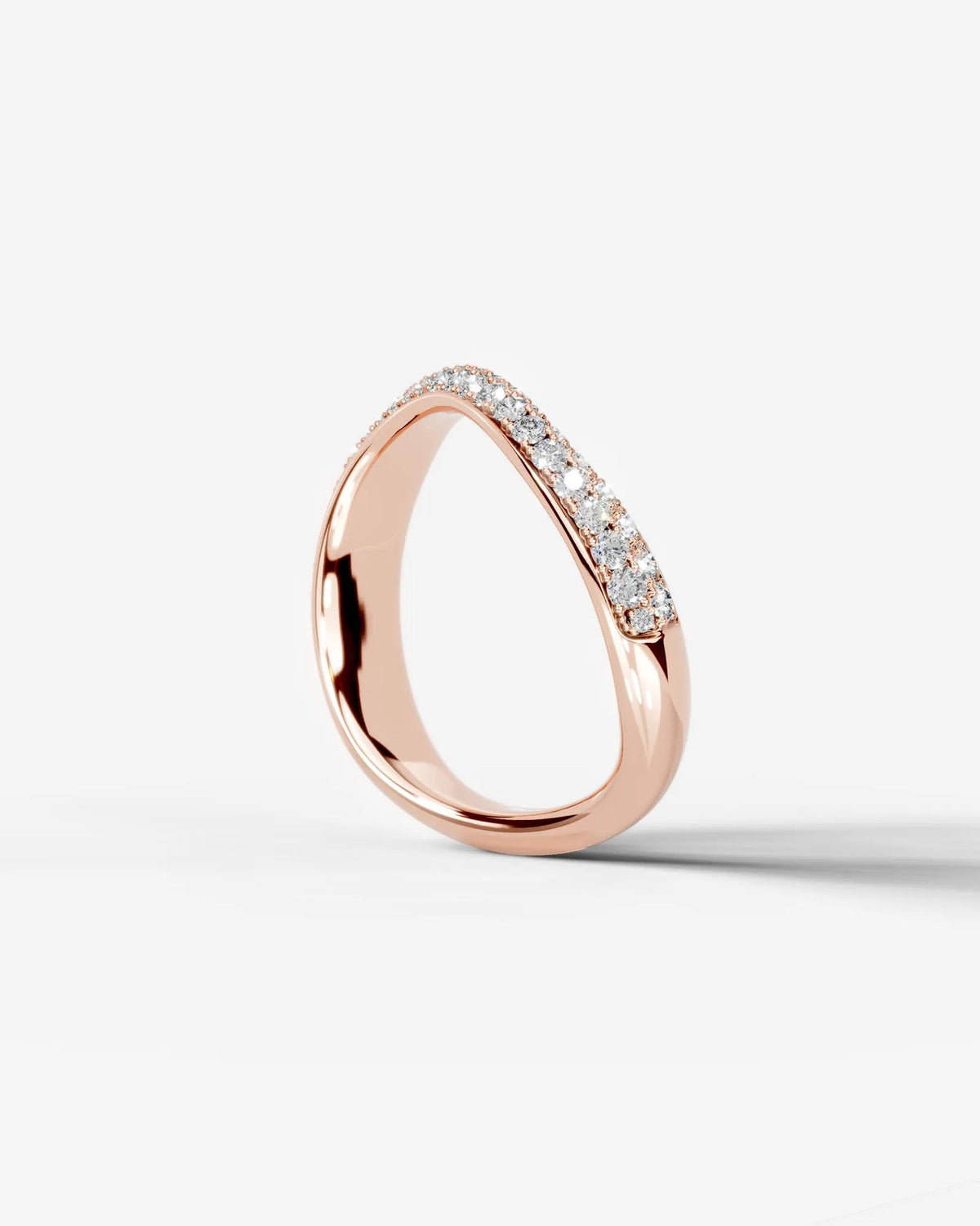 Lab Grown Diamond Curved Pavé Cascade Band Ring
