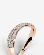 Lab Grown Diamond Curved Pavé Cascade Band Ring