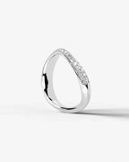 Lab Grown Diamond Curved Multi Row Pavé Wedding Band Ring