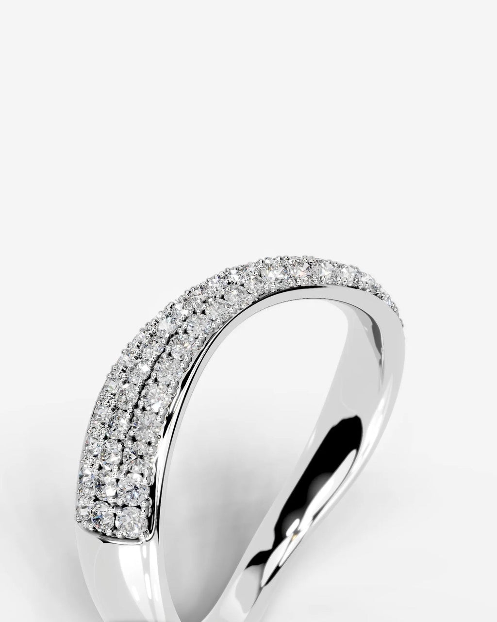 Lab Grown Diamond Curved Pavé Cascade Band Ring