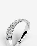 Lab Grown Diamond Curved Pavé Cascade Band Ring