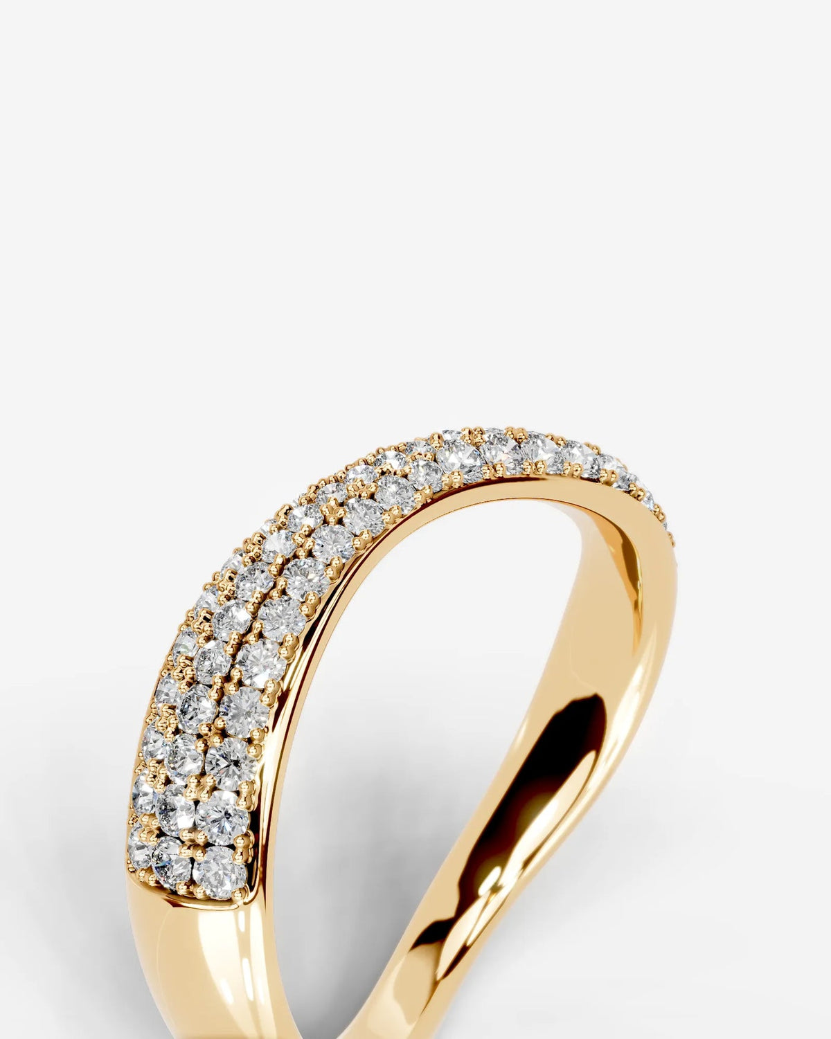 Lab Grown Diamond Curved Pavé Cascade Band Ring
