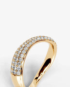 Lab Grown Diamond Curved Multi Row Pavé Wedding Band Ring