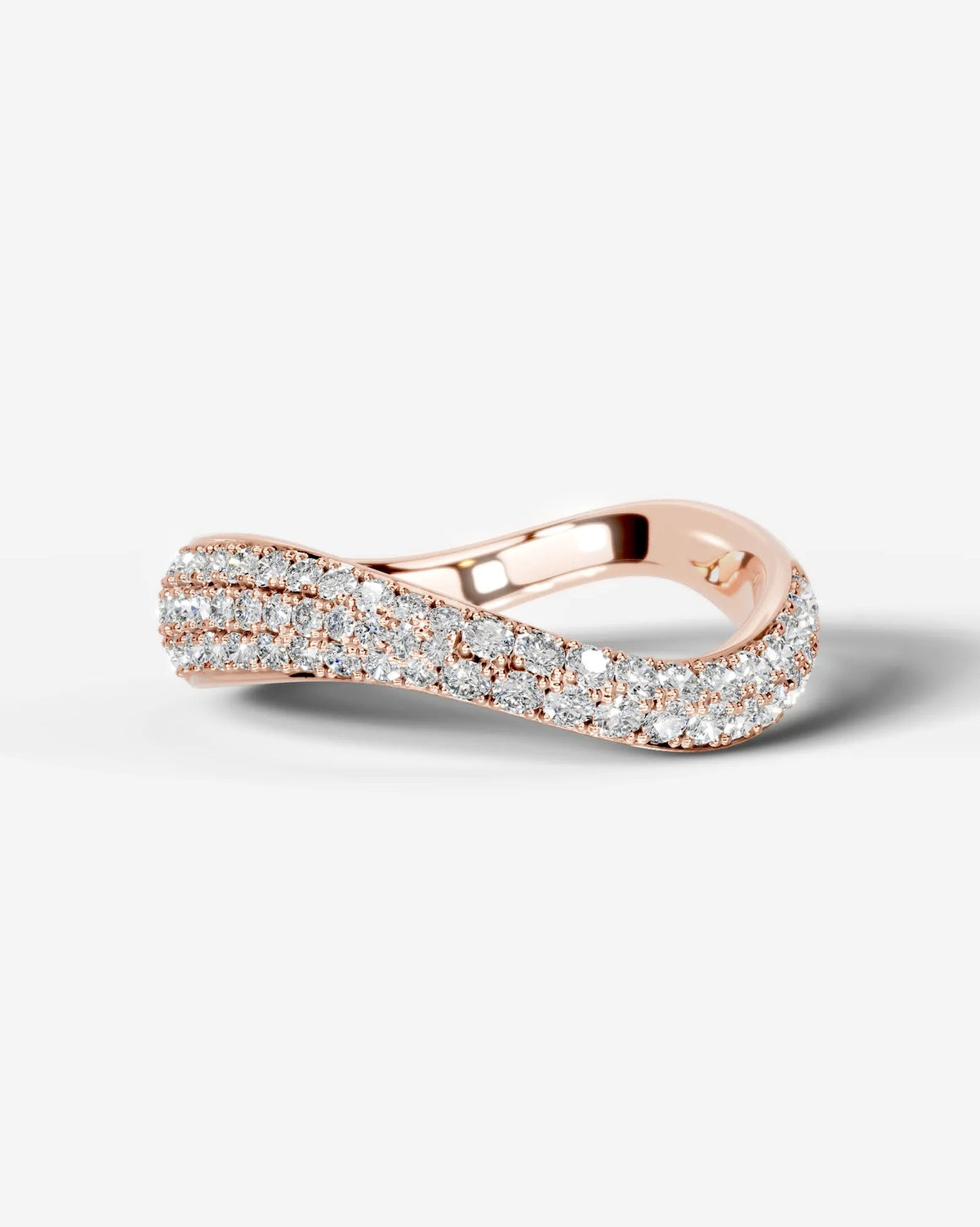Lab Grown Diamond Curved Pavé Cascade Band Ring
