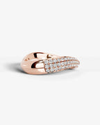 Lab Grown Diamond Curved Multi Row Pavé Wedding Band Ring