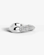 Lab Grown Diamond Curved Multi Row Pavé Wedding Band Ring