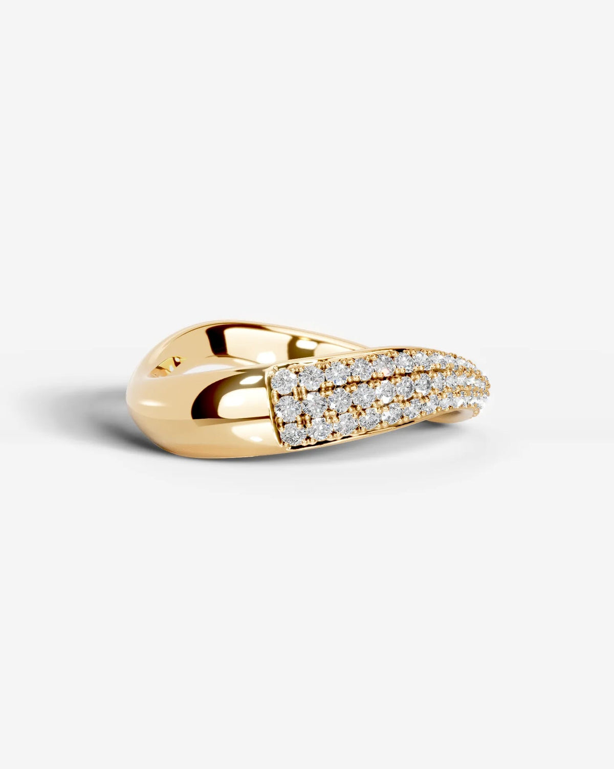 Lab Grown Diamond Curved Pavé Cascade Band Ring