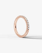Lab Grown Diamond Round Cut Milgrain Pavé Wedding Band Ring