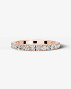 Lab Grown Diamond Round Cut Milgrain Pavé Wedding Band Ring