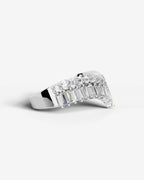 Lab Grown Diamond Baguette & Round Cut V-Shaped Curved Contour Band Ring