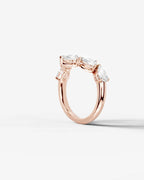 Lab Grown Diamond Marquise & Pear Shape Curved Cluster Ring