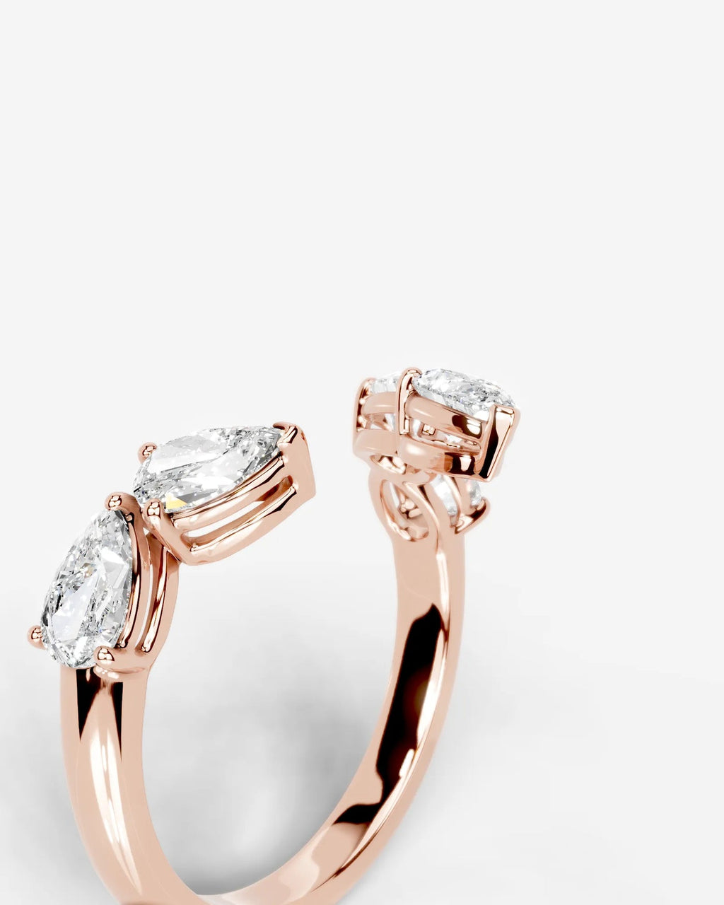 Lab Grown Diamond Marquise & Pear Shape Curved Cluster Ring