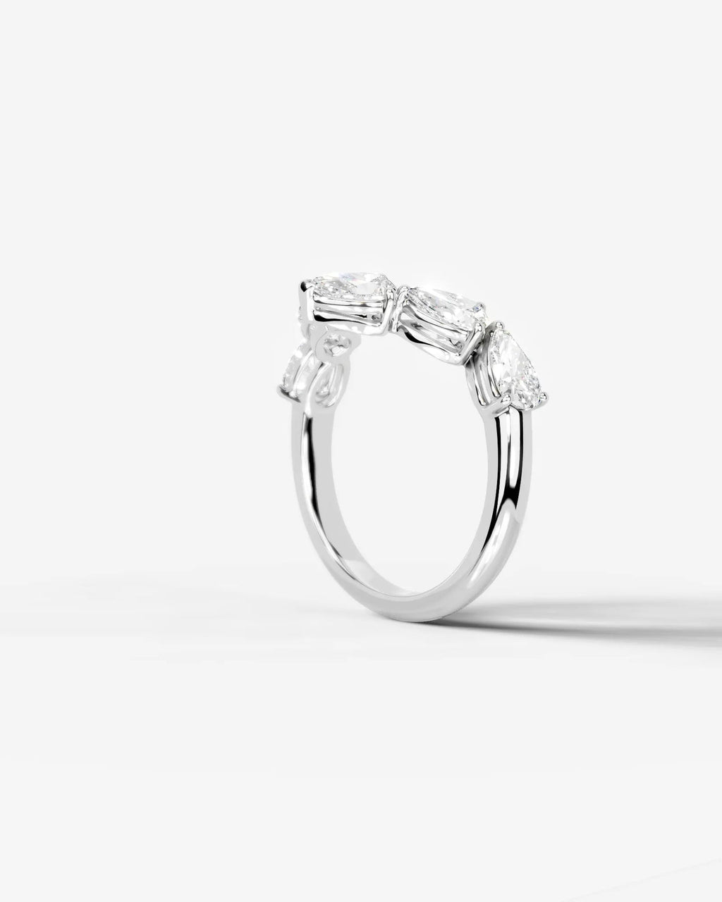 Lab Grown Diamond Marquise & Pear Shape Curved Cluster Ring